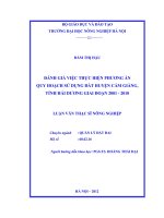 Đánh giá việc thực hiện phương án quy hoạch sử dụng đất huyện cẩm giàng, tỉnh hải dương giai đoạn 2001 2010