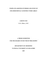 Template assisted synthesis and study of one dimensional nanostructures array 