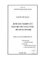 Bước đầu nghiên cứu bào chế viên nang cứng bổ trung ích khí