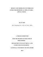Design and modeling of wireless link for biomedical implantable applications 