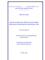 MỘT số GIẢI PHÁP PHÁT TRIỂN cụm CÔNG NGHIỆP TRÊN ðịa bàn THÀNH PHỐ bắc NINH TỈNH bắc NINH