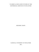 Numerical simulation studies of ihe geothermal resource in singapore 1 