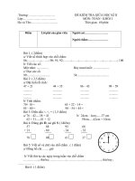 Đề Kiểm tra cuối Học kỳ II Toán lớp 1 6