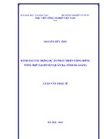 Đánh giá tác động dự án phát triển cộng đồng tổng hợp tại huyện quản bạ, tỉnh hà giang