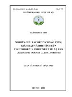 Nghiên cứu tác dụng chống viêm giảm đau và độc tích của tectorigenin chiết xuất từ xạ can (belamcanda chinensis (l ) DC, iridaceae)