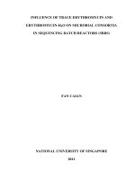 Influence of trace erythromycin and erythromycin h2o on microbial consortia in sequencing batch reactors (SBRs 