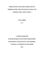 Preparation and characterization of ferroelectric thin films for tunable and pyroelectric applications 