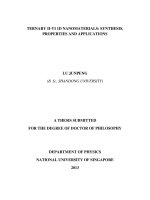 Ternary II VI 1d nanomaterials synthesis, properties and applications 