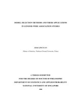 Model selection methods and their application in genome wide association studies 