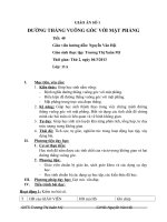 GiÁO ÁN ĐƯỜNG THẲNG VUÔNG GÓC VỚI MẶT PHẲNG