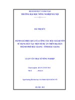 Đánh giá hiệu quả của công tác đấu giá quyền sử dụng đất tại một số dự án trên địa bàn thành phố bắc giang, tỉnh bắc giang