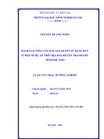 Đánh giá công tác đấu giá quyền sử dụng đất ở một số dự án trên địa bàn huyện thanh sơn tỉnh phú thọ
