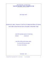 Đánh giá thực trạng và đề xuất định hướng sử dụng đất đến năm 2020 huyện cẩm khê, tỉnh phú thọ