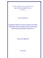 xã hội hoá trong xây dựng cơ sở hạ tầng nông thôn theo chương trình xây dựng nông thôn mới tại huyện bảo thắng tỉnh lào cai