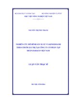NGHIÊN cứu mô HÌNH sản XUẤT và KINH DOANH THEO CHUỖI GIÁ TRỊ tại CÔNG TY cổ PHẦN tập đoàn DABACO VIỆT NAM