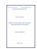 Nghiên cứu công nghệ đặc chế và bảo quản dược liệu hoài sơn sau thu hoạch