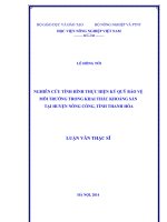 nghiên cứu tình hình thực hiện ký quỹ bảo vệ môi trường trong khai thác khoáng sản tại huyện nông cống, tỉnh thanh hóa