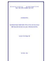 giải pháp phát triển bền vững vùng sản xuất rau trên địa bàn huyện gia lộc, tỉnh hải dương