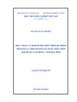 Thực trạng và định hướng phát triển hệ thống điểm dân cư theo hướng xây dựng nông thôn mới huyện cao phong   tỉnh hòa bình