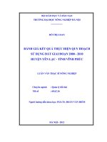 Đánh giá kết quả thực hiện quy hoạch sử dụng đất giai đoạn 2000 2010 huyện yên lạc, tỉnh vĩnh phúc
