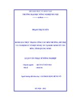 Đánh giá thực trạng công tác bồi thường, hỗ trợ và tái định cư ở một số dự án tại khu kinh tế vân đồn, tỉnh quảng ninh