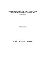 Synthesis, characterization and potential applications of pyrene based organic materials 