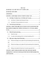 KIẾN NGHỊ GIẢI PHÁP CHO VIỆC PHÂN BỔ CHI PHÍ MARKETING VÀ ĐỀ XUẤT KẾ HOẠCH PHÂN BỔ CHI PHÍ MARKETING CHO NĂM 2015