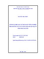 Đánh giá hiệu quả sử dụng đất nông nghiệp theo hướng sản xuất hàng hoá huyện đại từ tỉnh thái nguyên