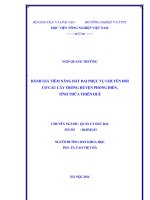 đánh giá tiềm năng đất đai phục vụ chuyển đổi cơ cấu cây trồng huyện phong điền, tỉnh thừa thiên huế