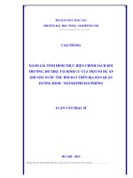 Đánh giá tình hình thực hiện chính sách bồi thường, hỗ trợ, tái định cư của một số dự án khi nhà nước thu hồi đất trên địa bàn quận dương kinh, thành phố hải phòng