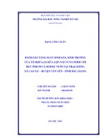 Đánh giá năng suất sinh sản, sinh trưởng của tổ hợp lai giữa lợn nái VCN11 phối với đực pidu50 và duroc nuôi tại trại giống xã cao xá huyện tân yên tỉnh bắc giang