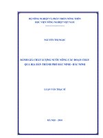 Đánh giá chất lượng nước sông cầu đoạn chảy qua địa bàn thành phố bắc ninh   bắc ninh
