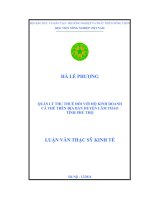 Quản lý thu thuế đối với hộ kinh doanh cá thể trên địa bàn huyện lâm thao tỉnh phú thọ