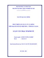 Phát triển sản xuất cây vụ đông trên địa bàn huyện hiệp hoà tỉnh bắc giang