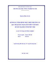 Đánh giá tình hình thực hiện phương án quy hoạch sử dụng đất đến năm 2010 huyện hạ hoà, tỉnh phú thọ