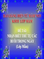 Bài giảng điện tử mầm non lớp Mầm đề tài Nhận biết thứ tự các buổi trong ngày