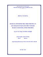 Đánh giá tình hình thực hiện phương án quy hoạch sử dụng đất đến năm 2010 huyện tam dương, tỉnh vĩnh phúc