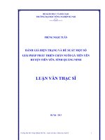 Đánh giá hiện trạng và đề xuất một số giải pháp phát triển chăn nuôi gà tiên yên tỉnh quảng ninh