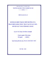 Đánh giá hiện trạng môi trường của hoạt động khai thác than tại xã lục sơn, huyện lục nam, tỉnh bắc giang