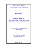Kiểm soát hồ sơ thuế theo hệ thống kiểm soát chất lượng ISO 9001 2008 tại cục thuế tỉnh bắc giang