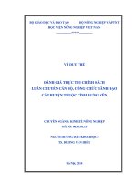 Đánh giá thực thi chính sách luân chuyển cán bộ, công chức lãnh đạo cấp huyện thuộc tỉnh hưng yên