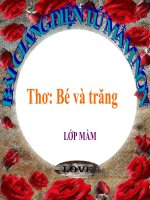 Bài giảng điện tử mầm non lớp Mầm đề tài Thơ bé và trăng