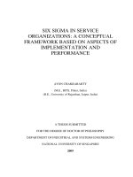 Six sigma in service organizations  a conceptual framework based on aspects of implementation and performance 