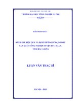 Đánh giá hiệu quả và định hướng sử dụng đất sản xuất nông nghiệp huyện lục ngạn, tỉnh bắc giang