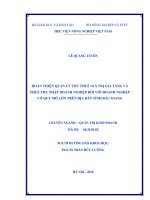 Hoàn thiện quản lý thu thuế giá trị gia tăng và thuế thu nhập doanh nghiệp đối với doanh nghiệp có quy mô lớn trên địa bàn tỉnh bắc giang