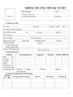 Mẫu điền thông tin ứng tuyển xin việc 