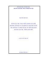 Đánh giá việc thực hiện chính sách bồi thường, hỗ trợ và tái định cư khi nhà nước thu hồi đất tại một số dự án trên địa bàn huyện cao lộc tỉnh lạng sơn