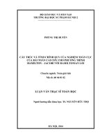 Cấu trúc và tính chính quy của nghiệm toàn cục của bài toán cauchy cho phương trình hamilton   jacobi với hamiltonian lồi
