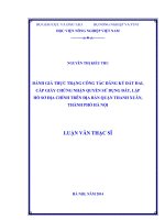 đánh giá thực trạng công tác đăng ký đất đai, cấp giấy chứng nhận quyền sử dụng đất, lập hồ sơ địa chính trên địa bàn quận thanh xuân, thành phố hà nội