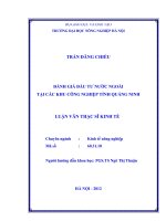 Đánh giá đầu tư nước ngoài tại các khu công nghiệp tỉnh quảng ninh